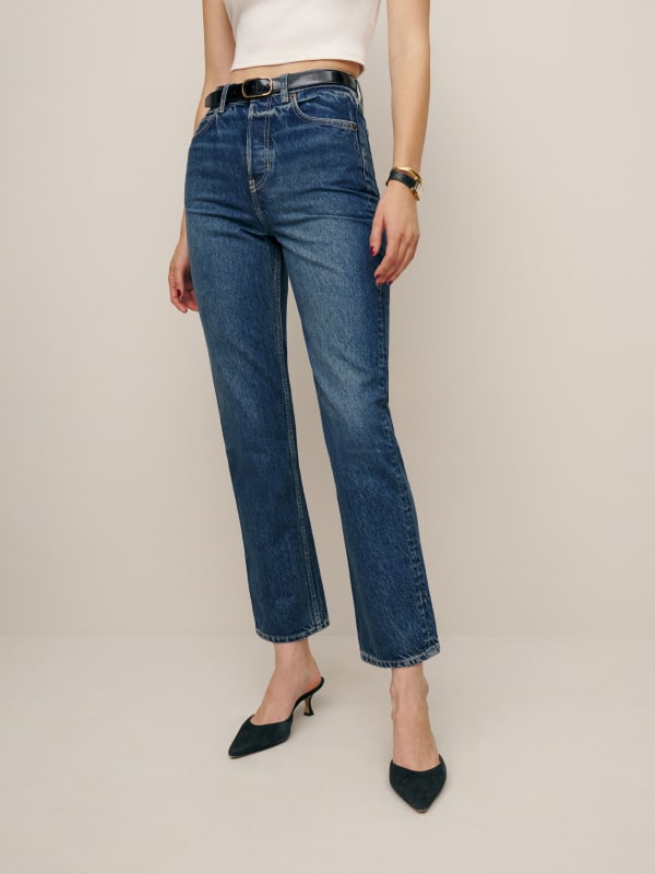 Cynthia High Rise Straight Cropped Jeans - Lanier